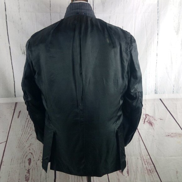 Hart schaffner Marx Gold Trumpeter 44R Wool Gray Striped Suit Blazer Jac… - Picture 10 of 10